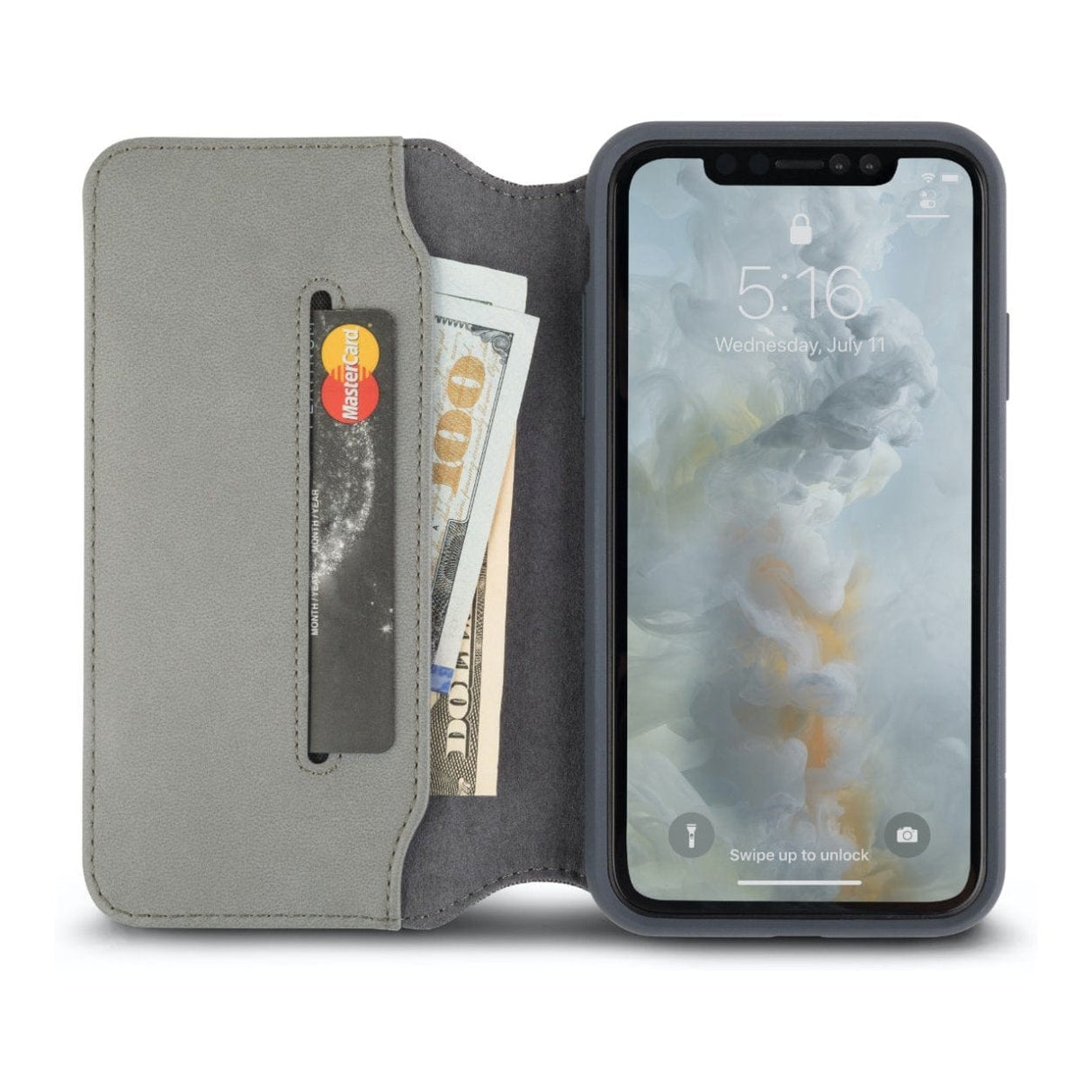 Moshi Overture Premium Wallet Case for iPhone XS Max - Herringbone Grey 99MO091052