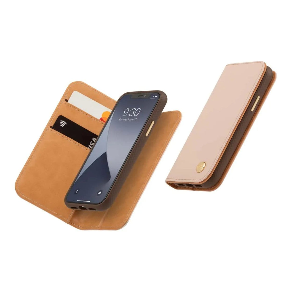 Moshi Overture SnapTo Case with Detachable Magnetic Wallet for iPhone 12 Mini - Luna Pink