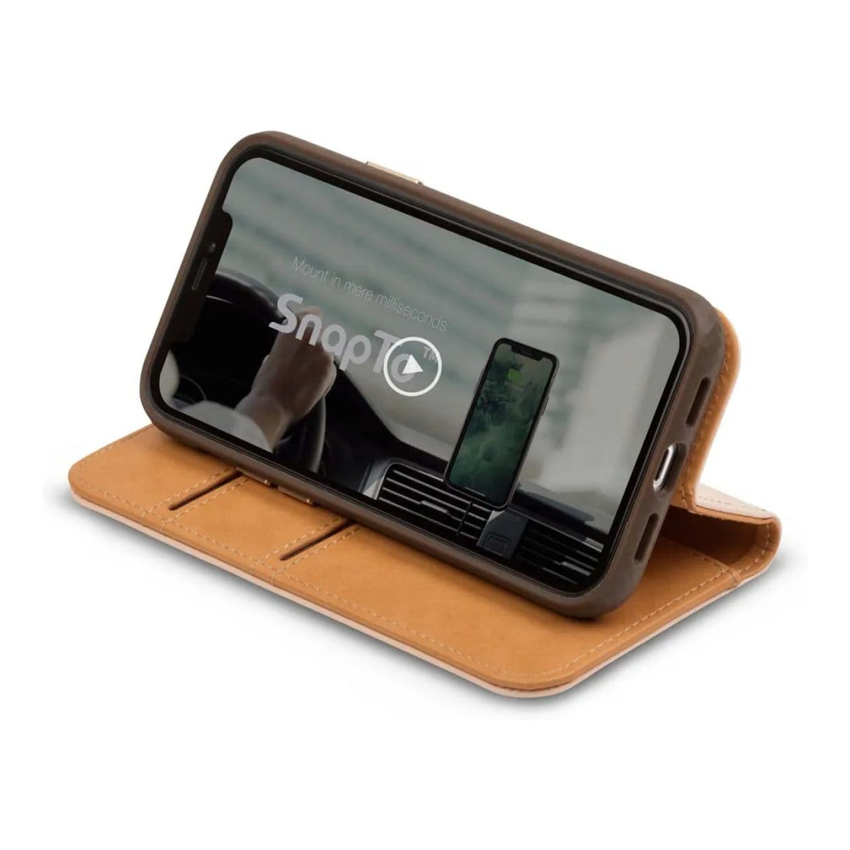 Moshi Overture SnapTo Case with Detachable Magnetic Wallet for iPhone 12 Mini - Luna Pink