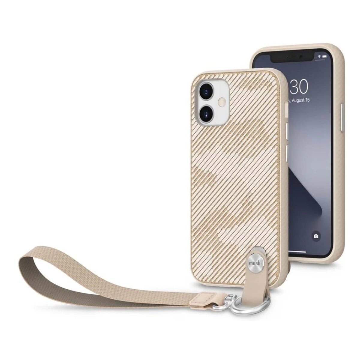 Moshi Altra SnapTo Slim Hardshell Case with Strap for iPhone 12 Mini - Sahara Beige