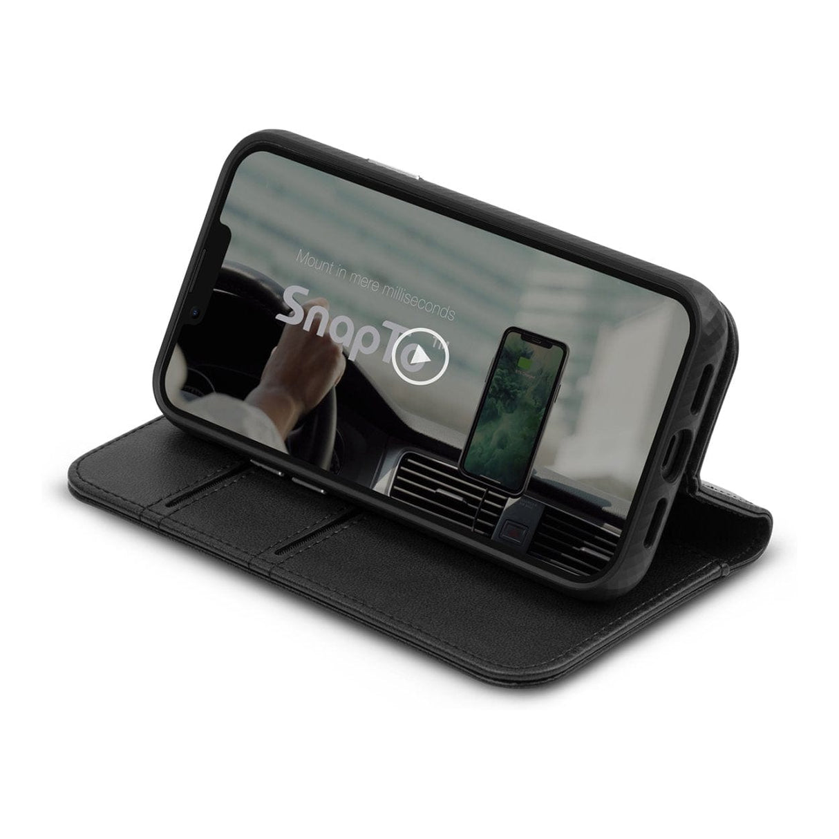 Moshi Overture SnapTo Case with Detachable Magnetic Wallet for iPhone 13 Pro - Jet Black