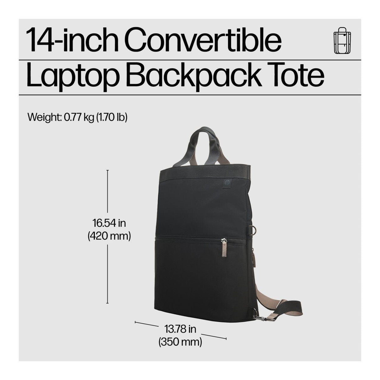 HP 14-inch Convertible Notebook Tote Backpack 9C2H1AA