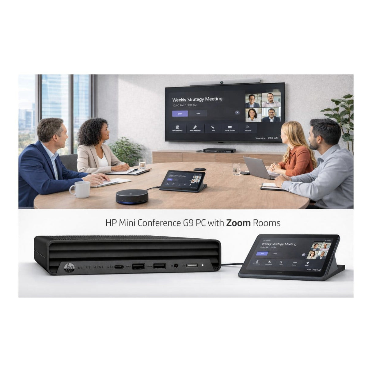 HP Conference G9 Mini PC with Zoom Rooms - Intel Core i7-12700T 256GB SSD 16GB RAM Win 11 IoT Enterprise