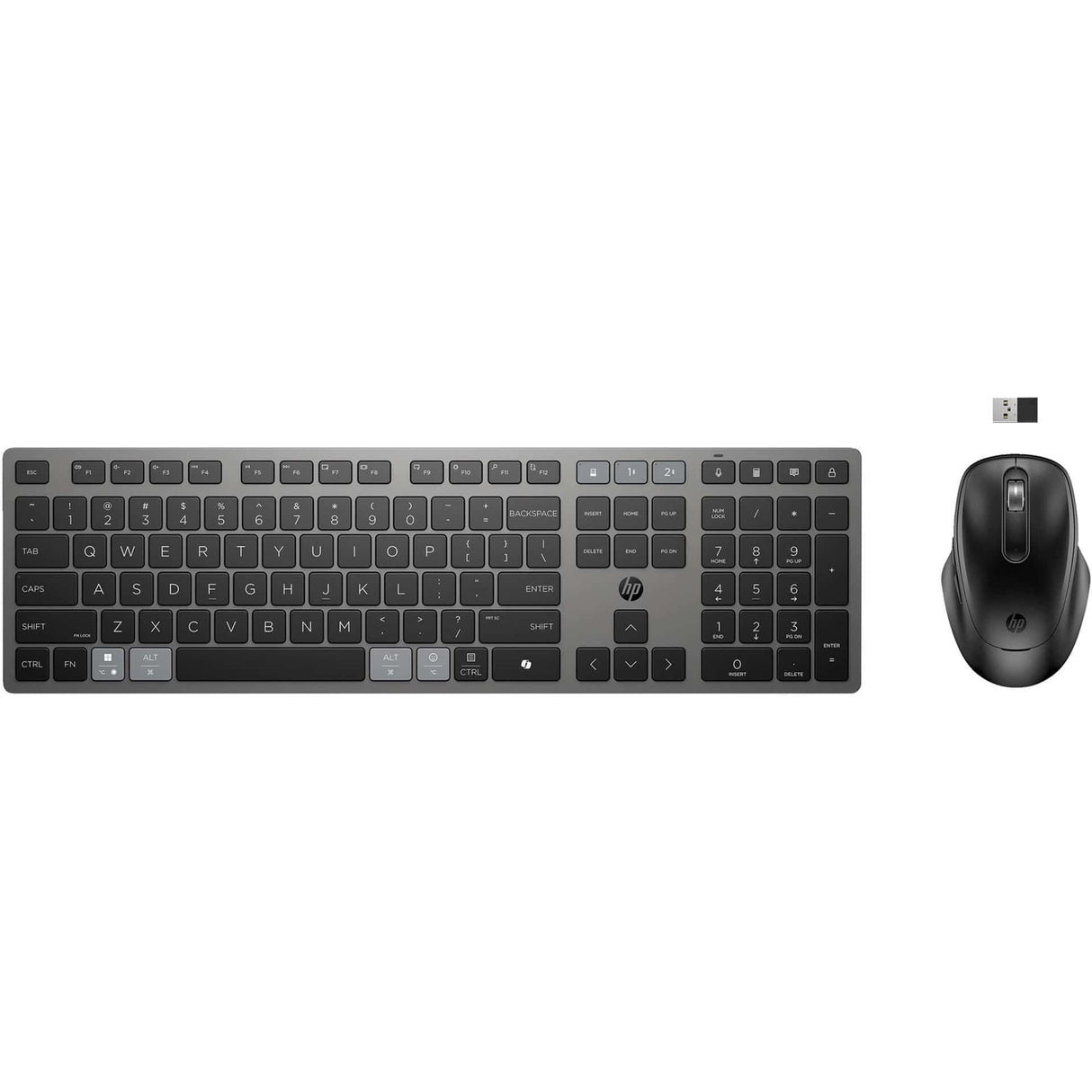 HP 725 Multi-Device Rechargeable Wireless Keyboard and Mouse Combo Black 9T5B0UT