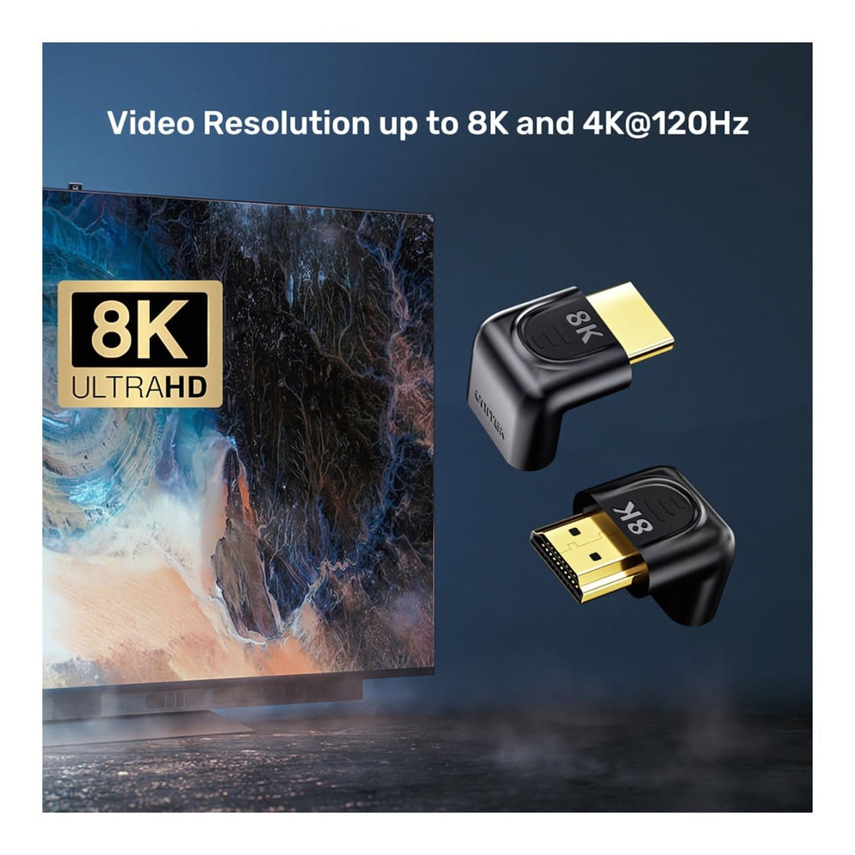 Unitek 8K HDMI Right Angle Adapter A1046ABK03