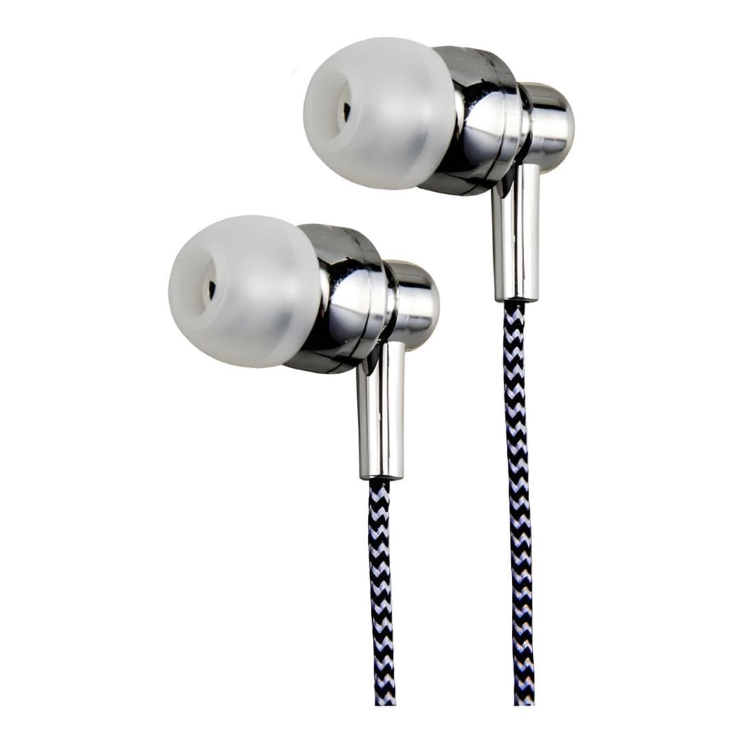 Astrum EB250 Electro Painted Stereo Earphones with Mic - Silver A11025-S