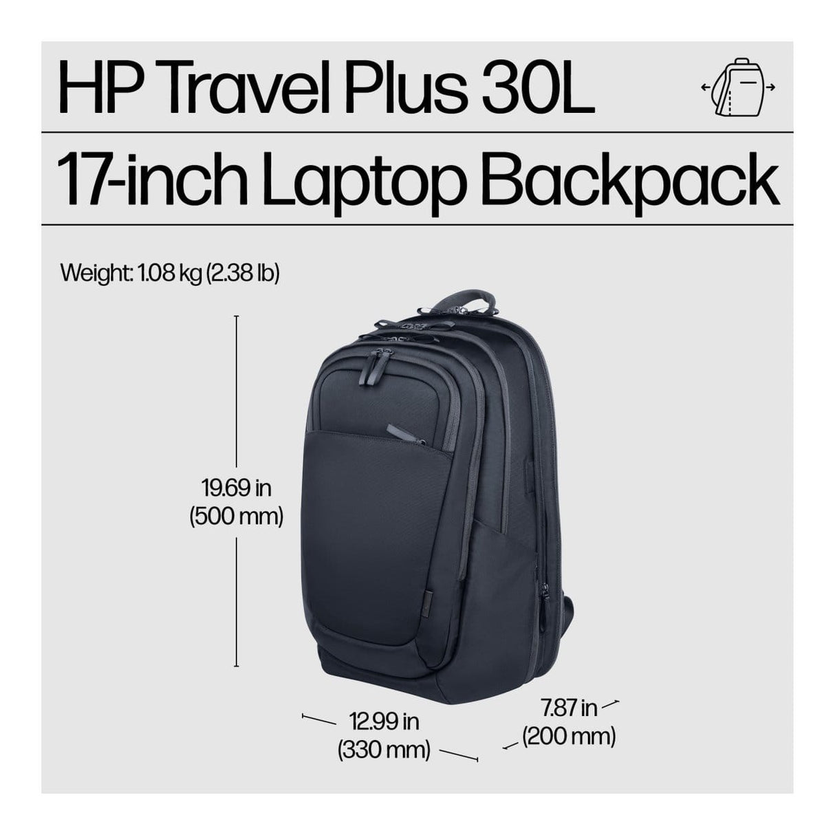 HP Travel Plus 30L 17-inch Notebook Backpack A2CE0AA