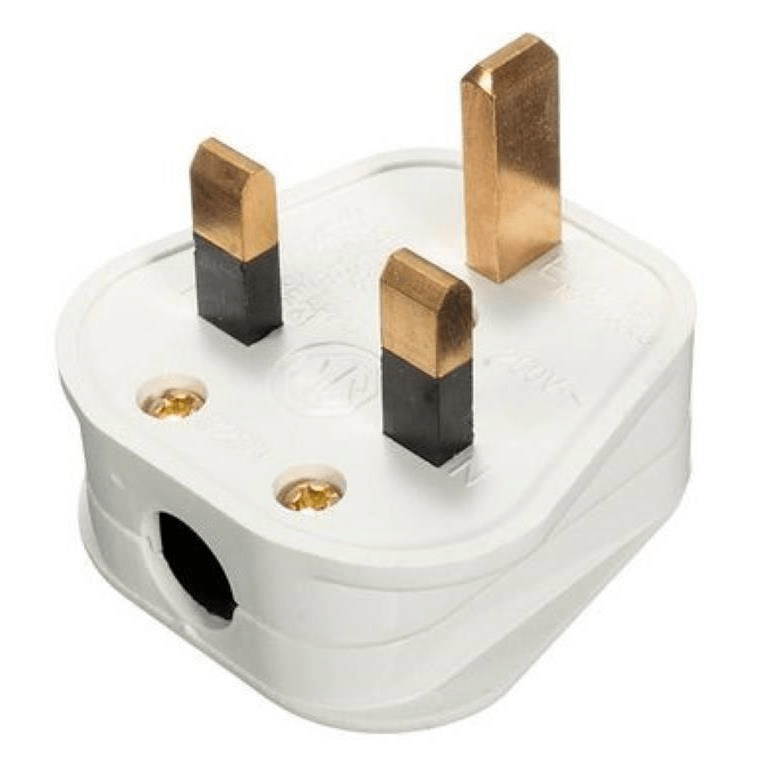 LinkQnet A304 13A British Fused Flat Pin Plug White