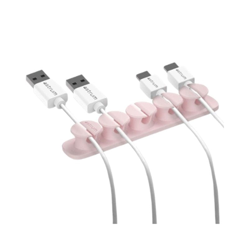 Astrum CO110 5 Bay 4 Storage Compartments Cable Organizer Clips Pink A71011-L
