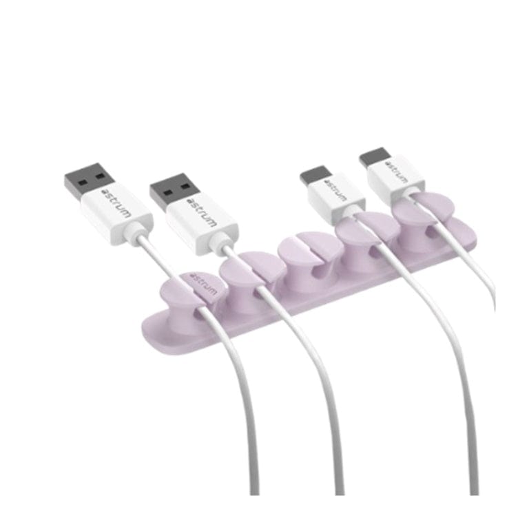 Astrum CO110 5 Bay 4 Storage Compartments Cable Organizer Clips Purple A71011-M