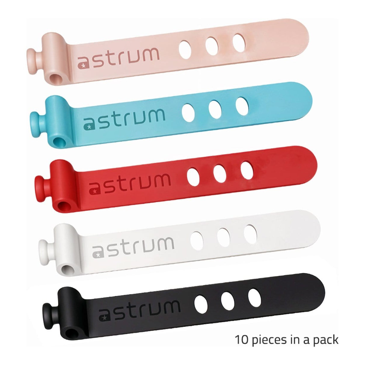 Astrum CO210 Reusable Silicone Cable Tie 10-pack A71021-B