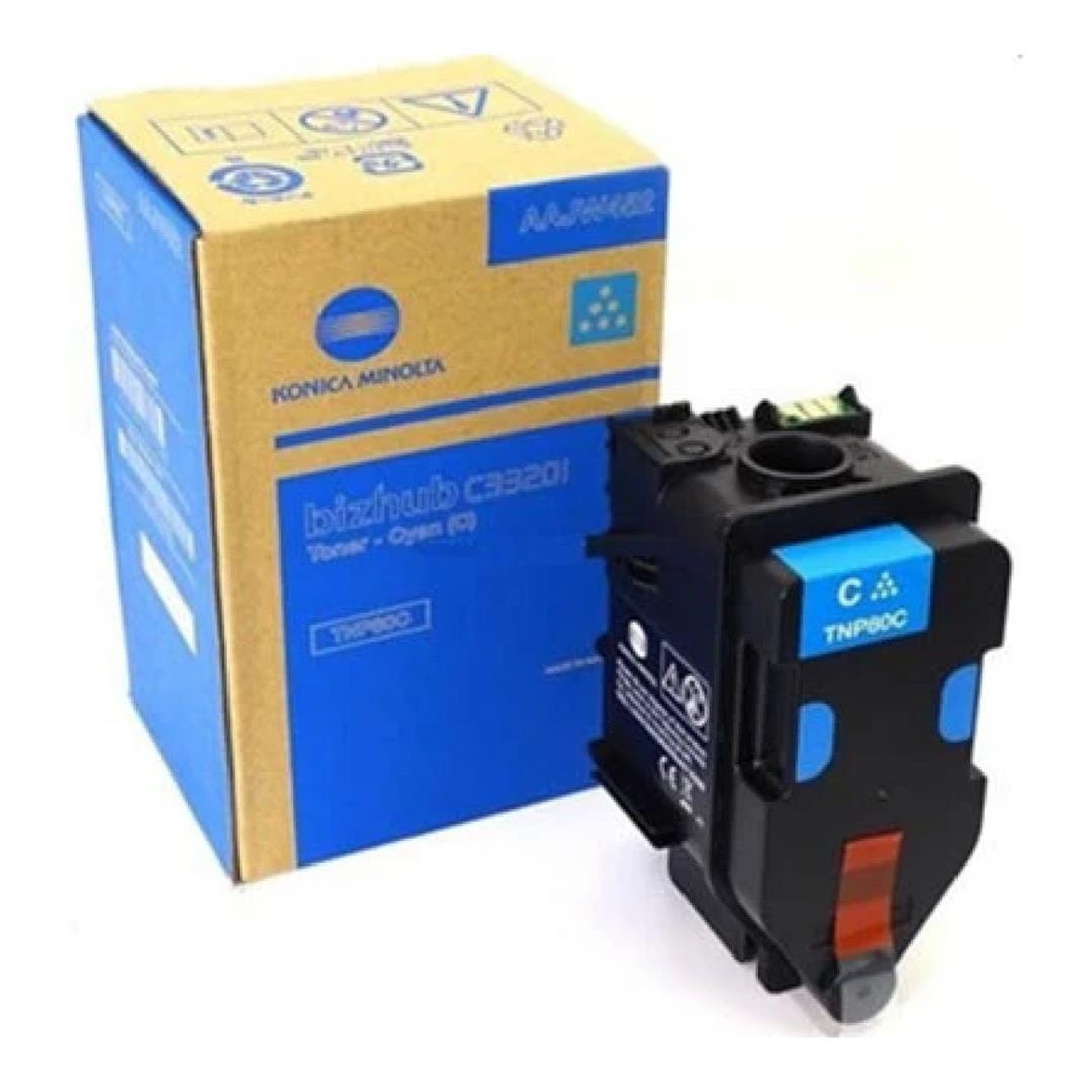 Konica Minolta TNP80C Cyan Toner Cartridge 9000 Pages Original AAJW452 Single-pack