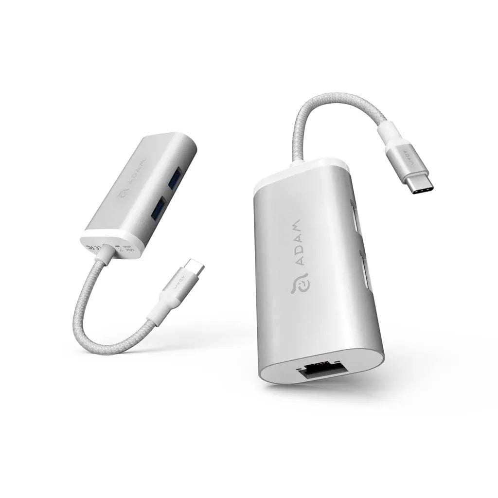 Adam Elements CASA eC301 3-in-1 Type-C Ethernet Hub Silver AAPADHEC301SL