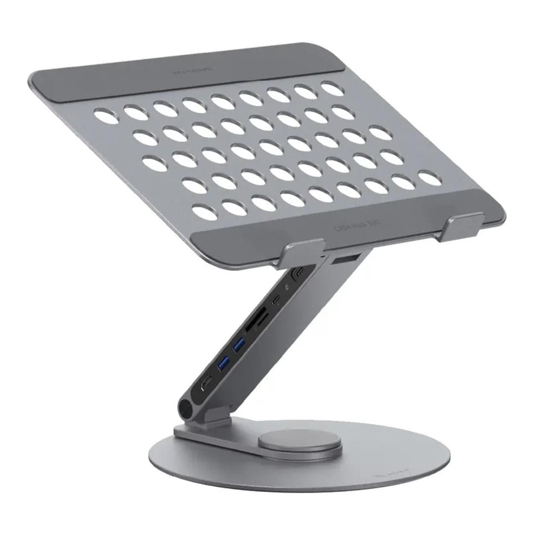 Adam Elements CASA 360 8-in-1 Type-C Foldable Aluminum Hub Stand Grey AAPADHUB360GY