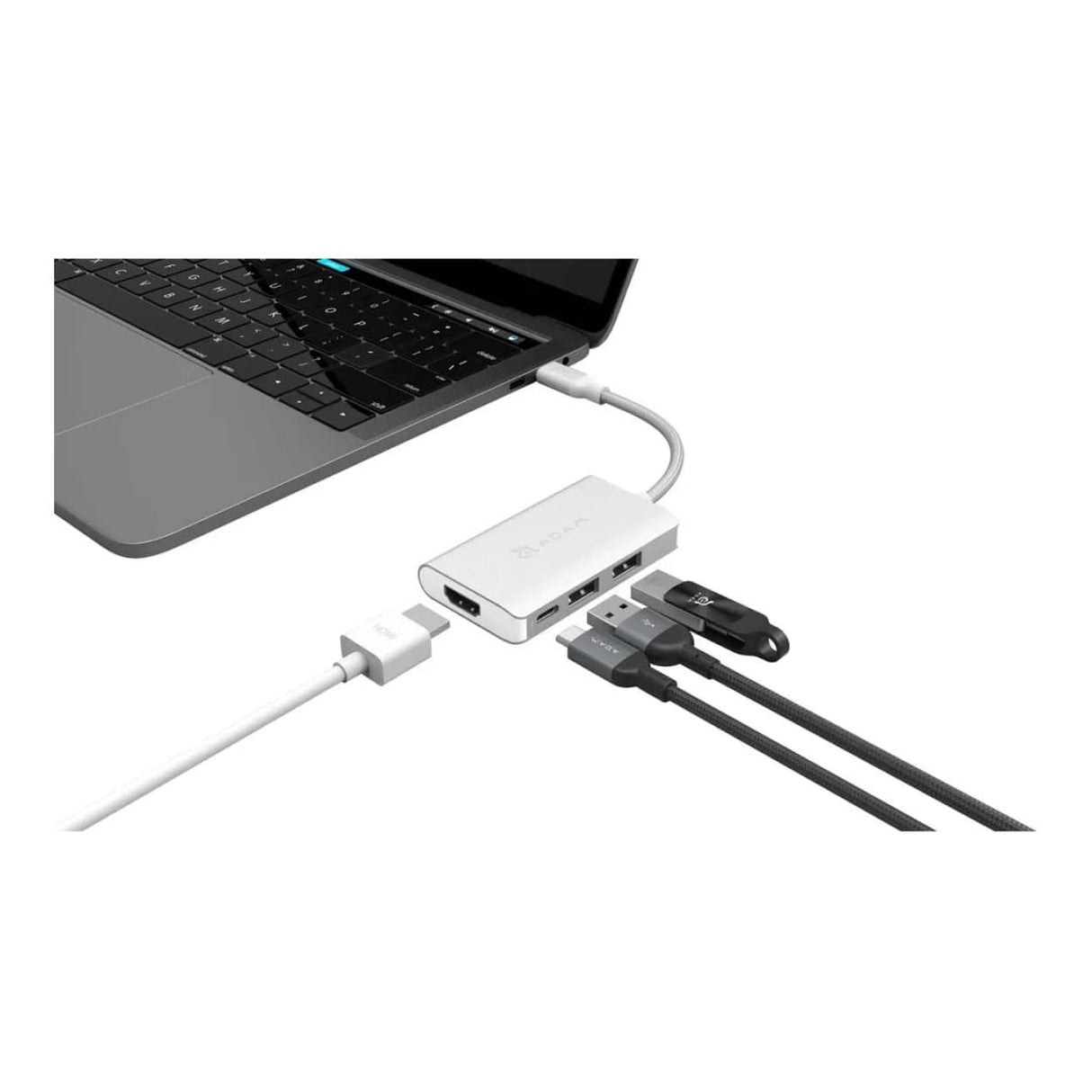 Adam Elements CASA HUB A01M 4-port USB-C HUB - Silver AAPADHUBA01MSL