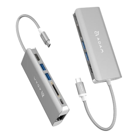 Adam Elements CASA A01 6-in-1 Type-C Ethernet Hub Silver AAPADHUBA01SL