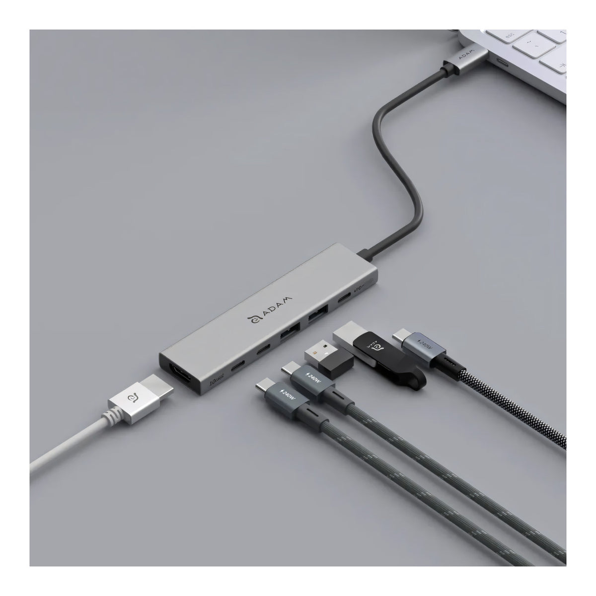 Adam Elements DE06 6-in-1 USB-C Multifunction Hub - Grey AAPADHUBDE06GY