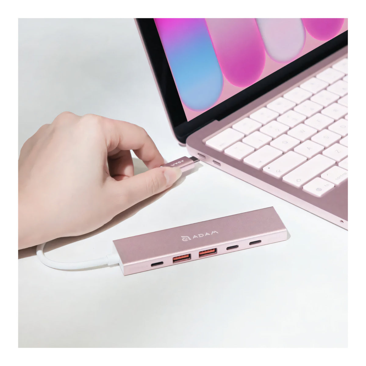 Adam Elements DE06 6-in-1 USB-C Multifunction Hub - Pink AAPADHUBDE06PK