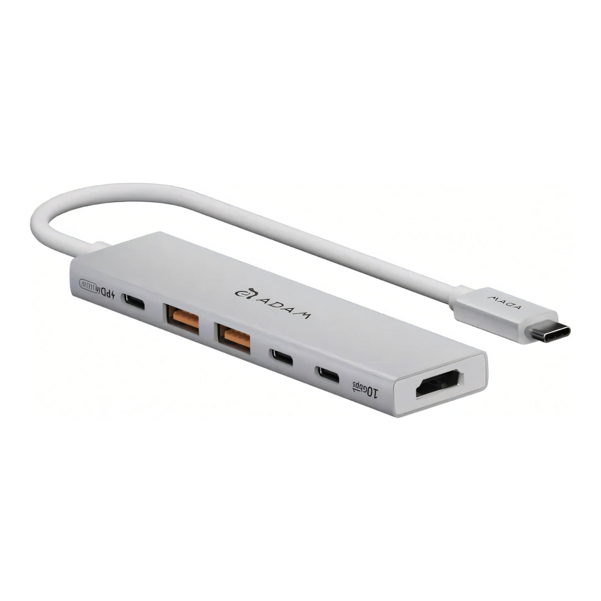 Adam Elements DE06 6-in-1 USB-C Multifunction Hub - Silver AAPADHUBDE06SL