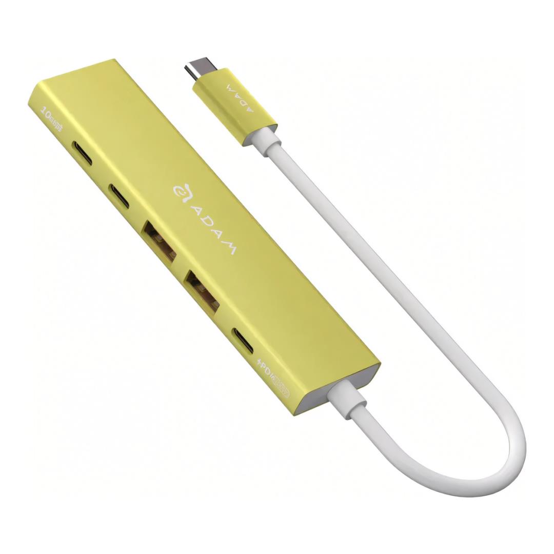 Adam Elements DE06 6-in-1 USB-C Multifunction Hub - Yellow AAPADHUBDE06YL