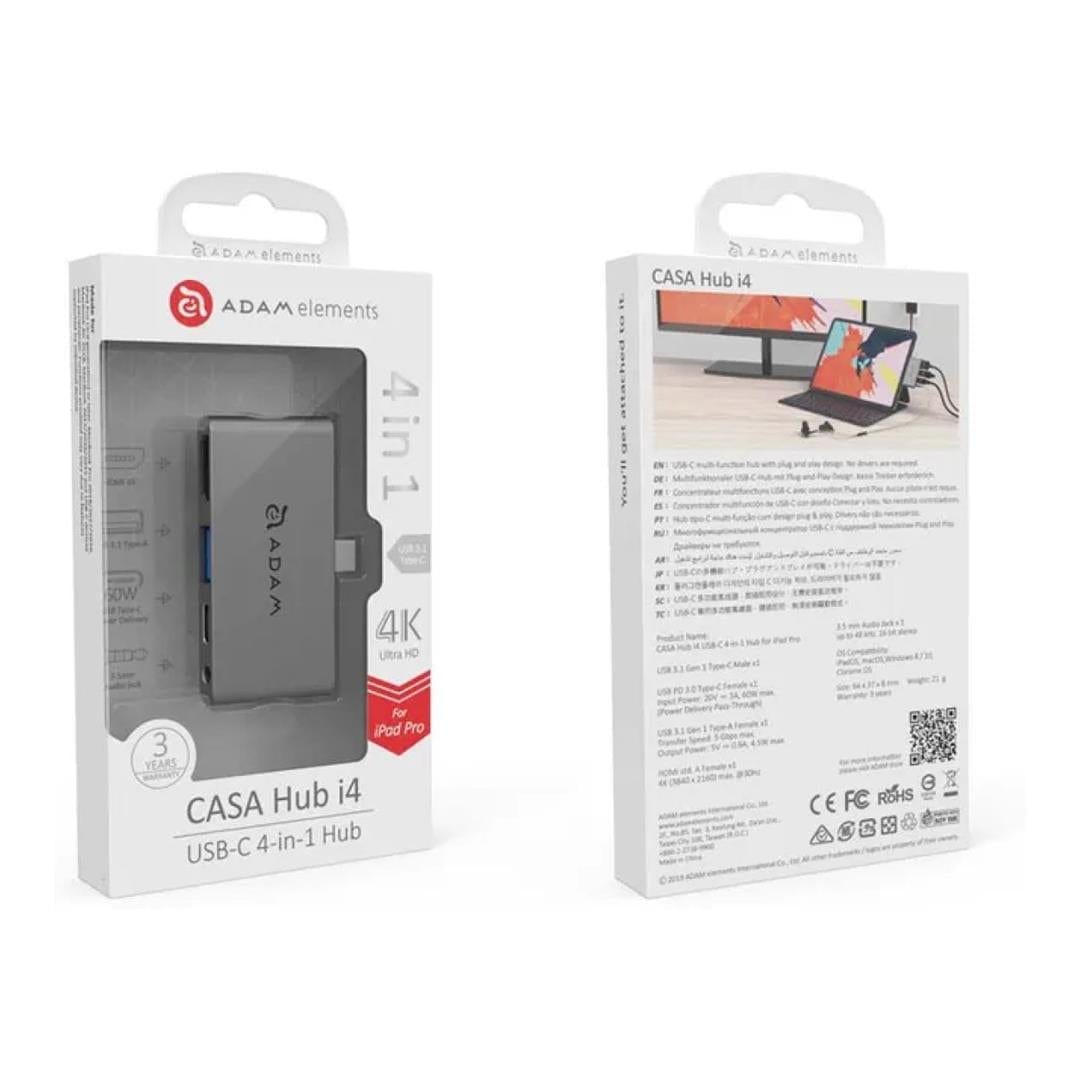 Adam Elements CASA i4 4-in-1 Type-C for Apple iPad Pro Grey AAPADHUBI4GY