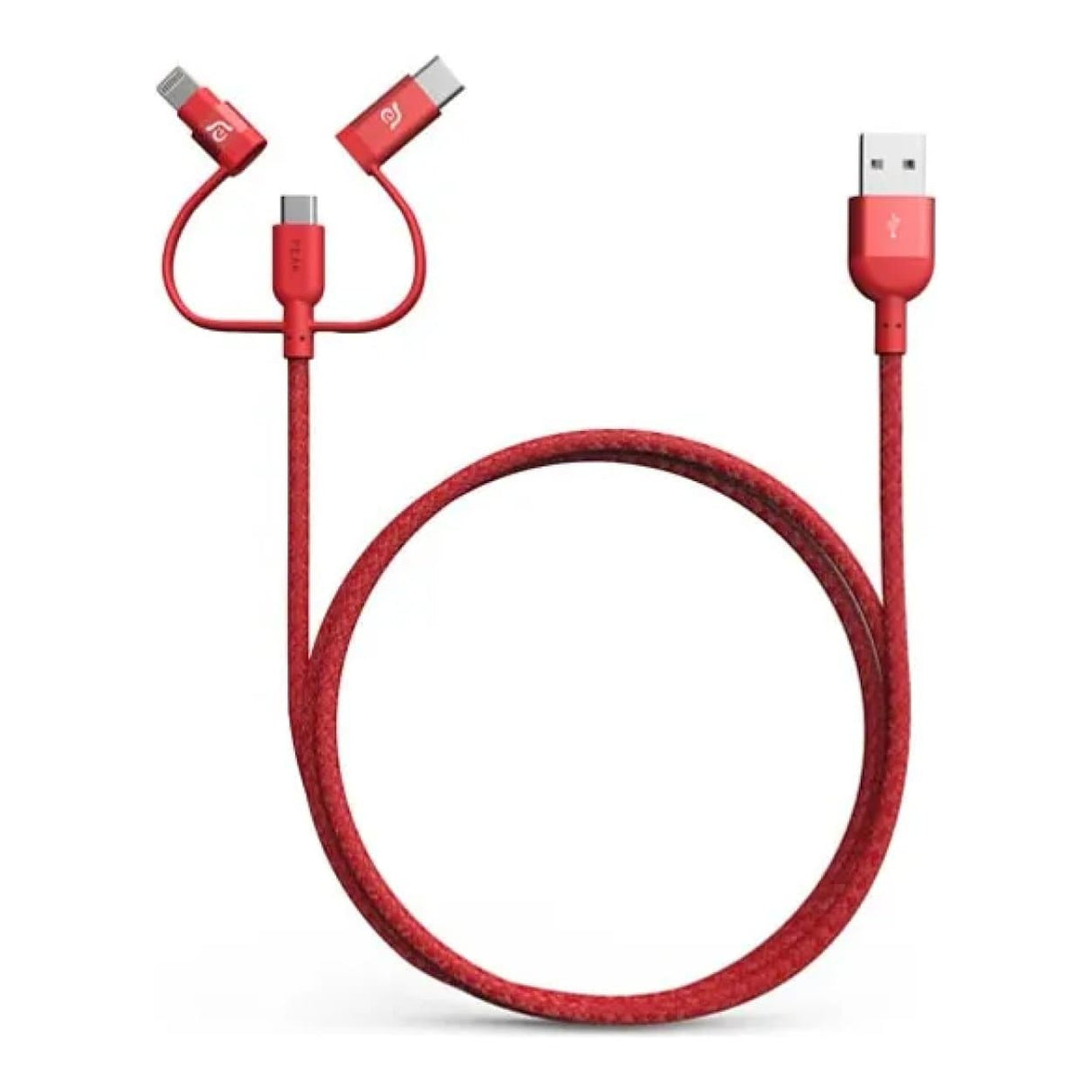 Adam Elements PeAk II Trio 3-in-1 USB to Lightning Cable 1.2m Red ACBAD120TMBRPRD