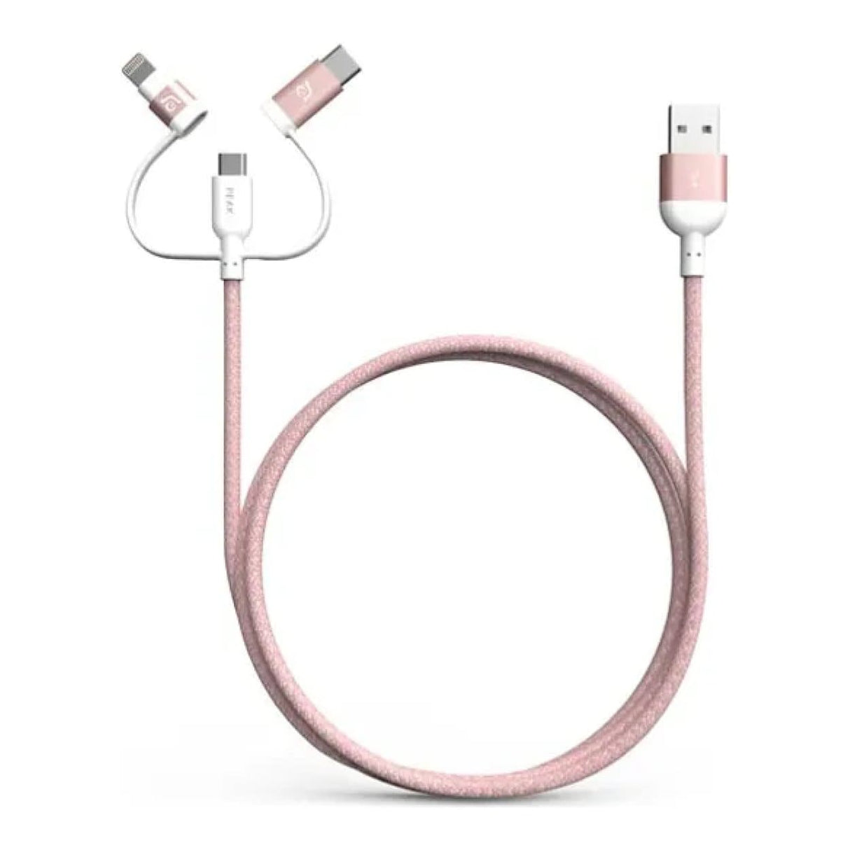 Adam Elements PeAk II Trio 3-in-1 USB to Lightning Cable 1.2m Pink Gold ACBAD120TMBRPRG