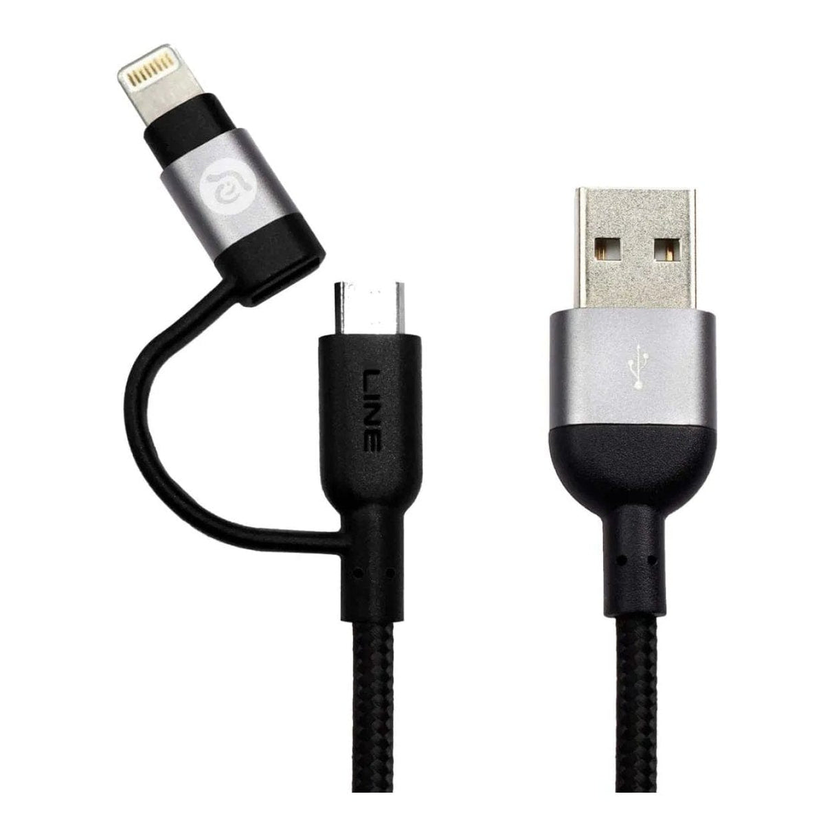 Adam Elements PeAk Duo II 2-in1 USB to Lightning Cable 20cm Grey ACBAD20DMBRPGY