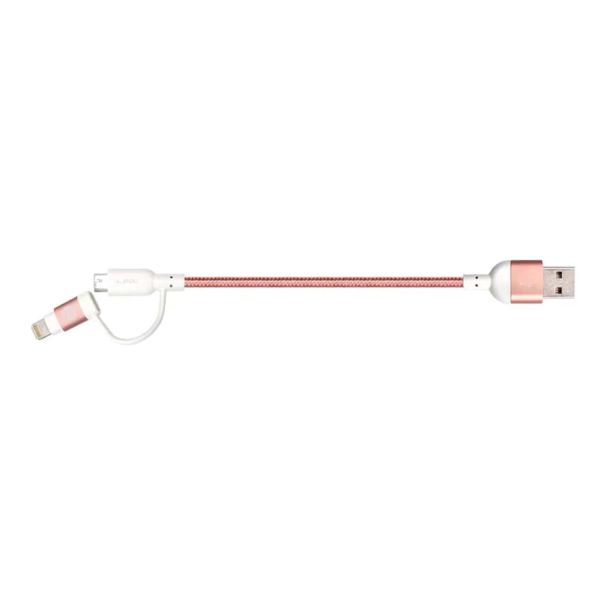 Adam Elements PeAk Duo II 2-in-1 USB to Lightning Cable 20cm Rose Gold ACBAD20DMBRPRG