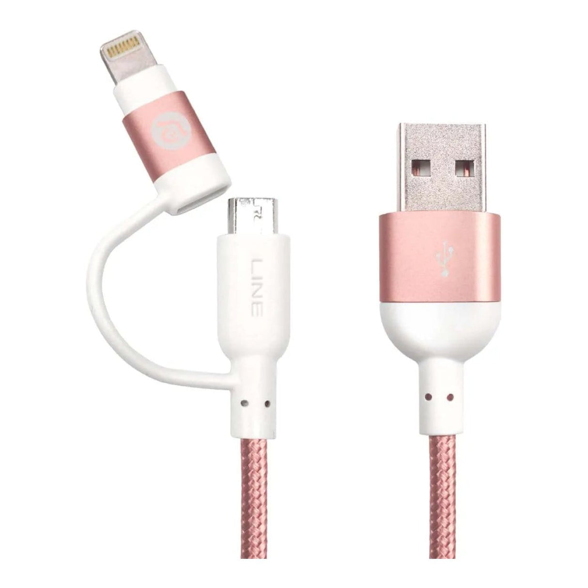 Adam Elements PeAk Duo II 2-in-1 USB to Lightning Cable 20cm Rose Gold ACBAD20DMBRPRG