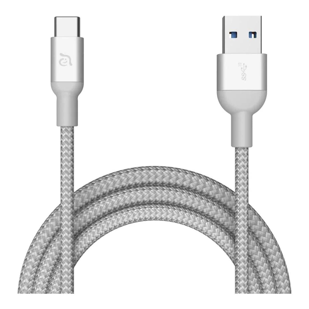 Adam Elements CASA M100+ Type-C to Type-A Charging Cable 1m Silver ACBADM100PSL