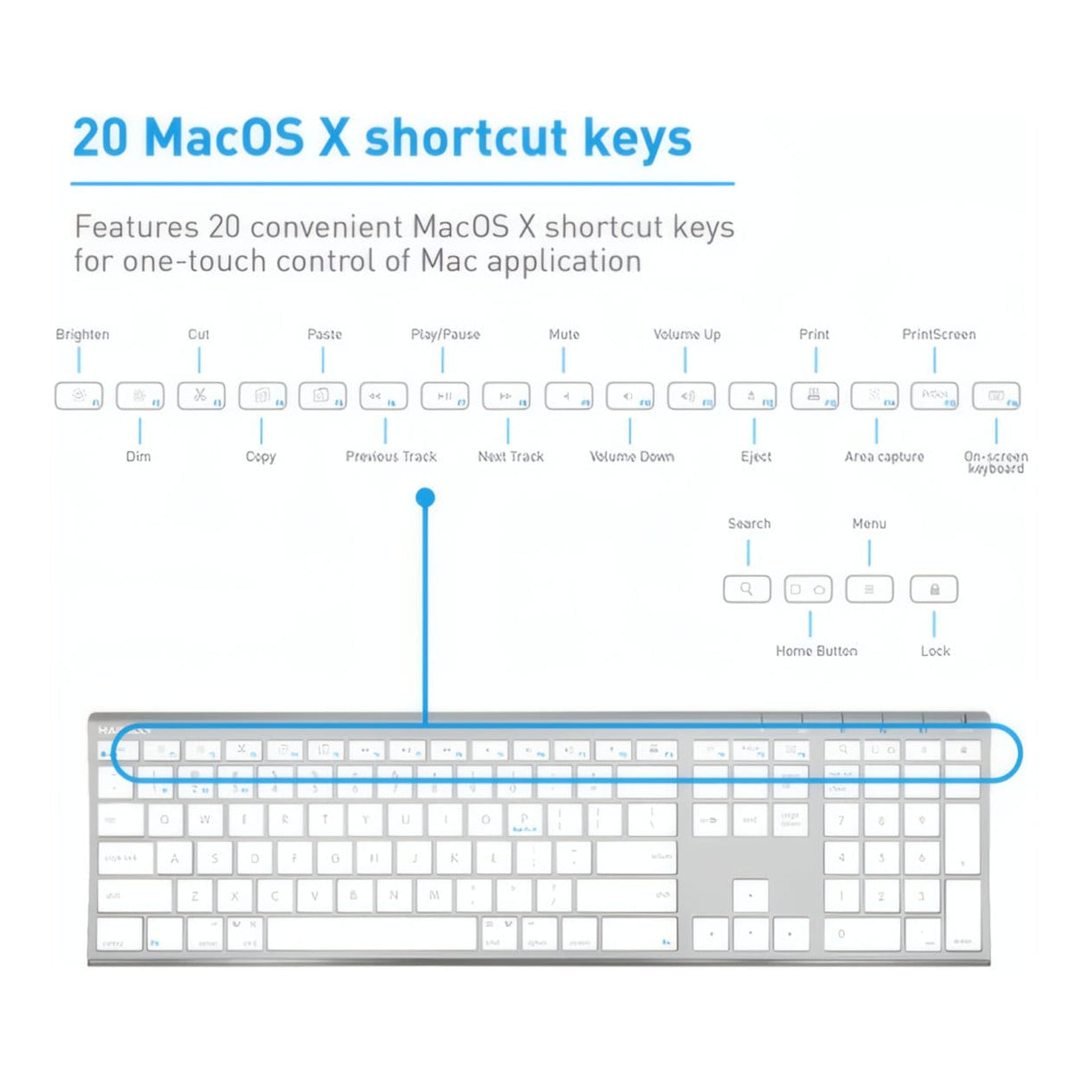 Macally Ultra Slim Bluetooth Keyboard Aluminium ACEBTKEYA