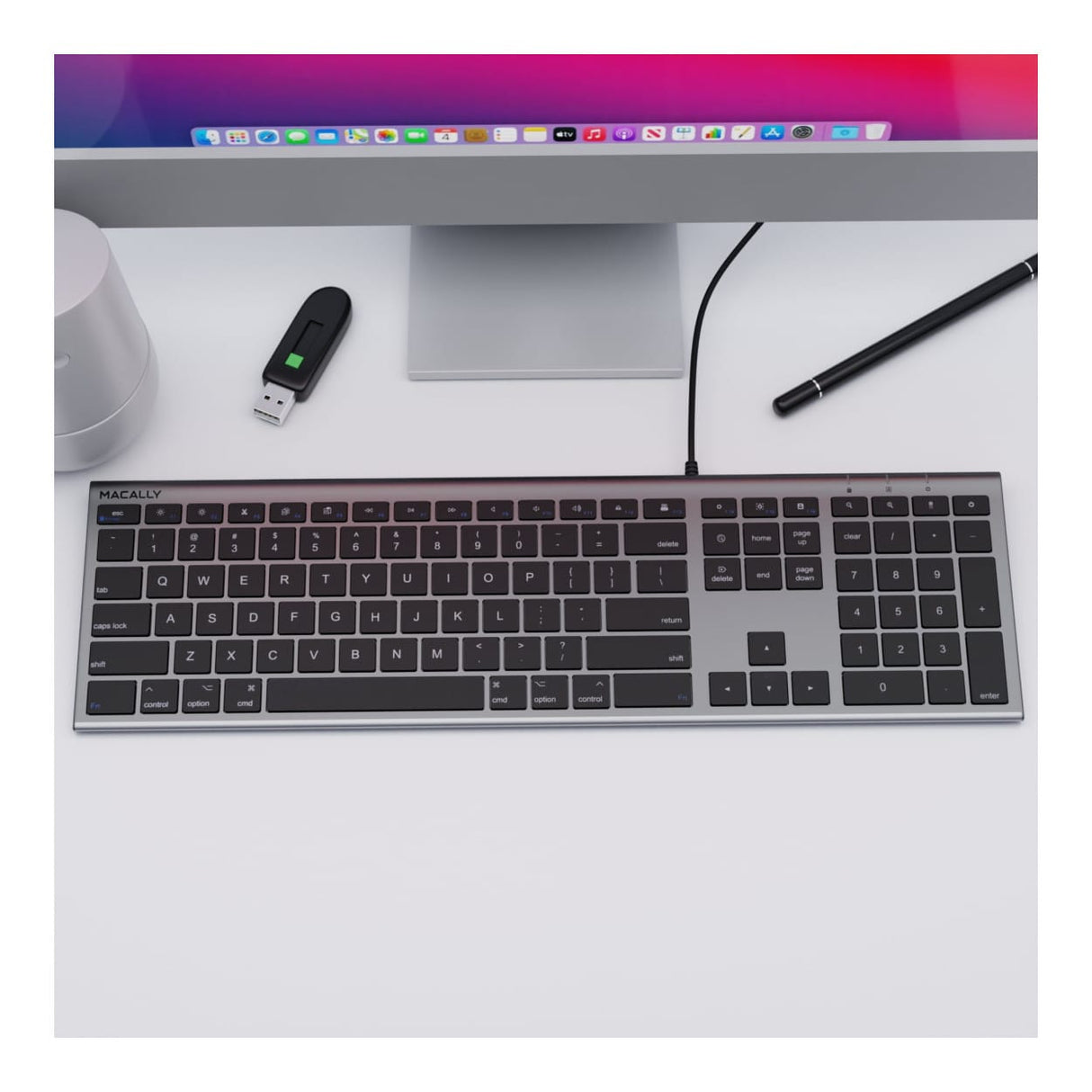 Macally ACEKEYSG Everyday Wired Keyboard Space Grey