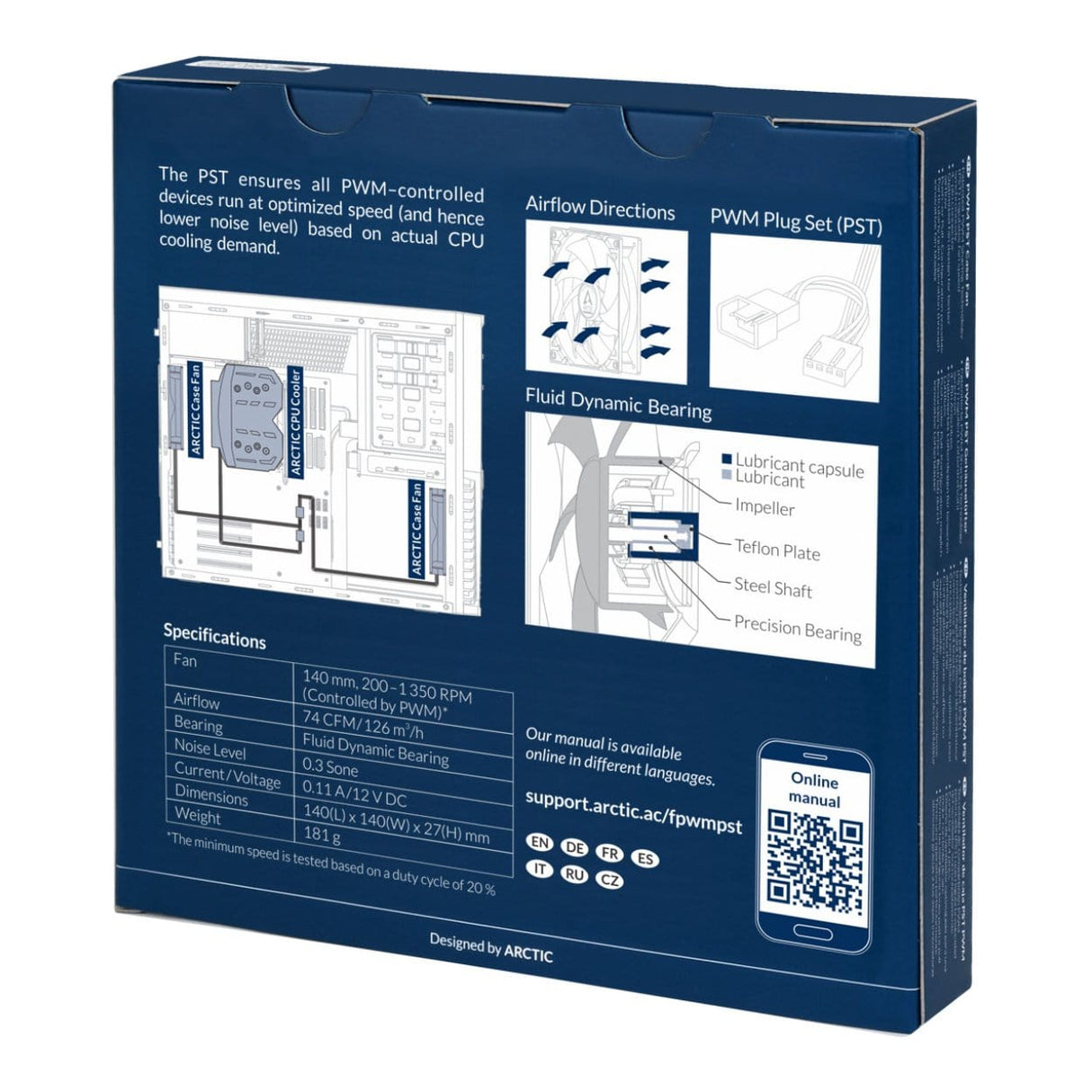 Arctic F14 PST 140mm PWM PC Case Fan with Splitter Cable ACFAN00079A