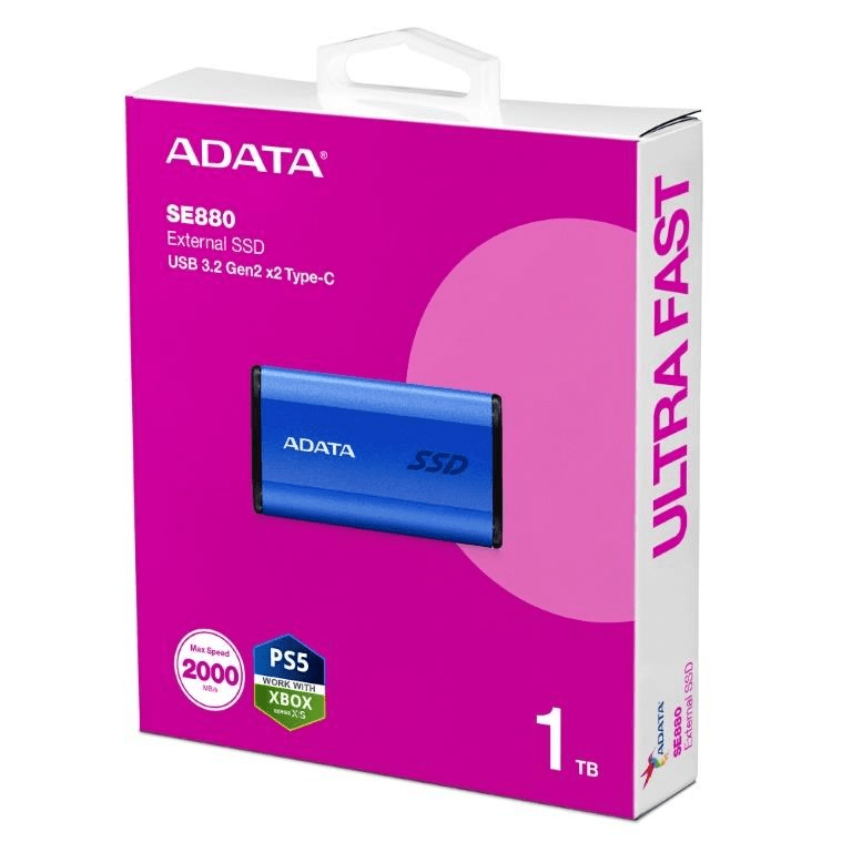 ADATA SE880 1TB USB Type-C External SSD Blue AELI-SE880-1TCBU