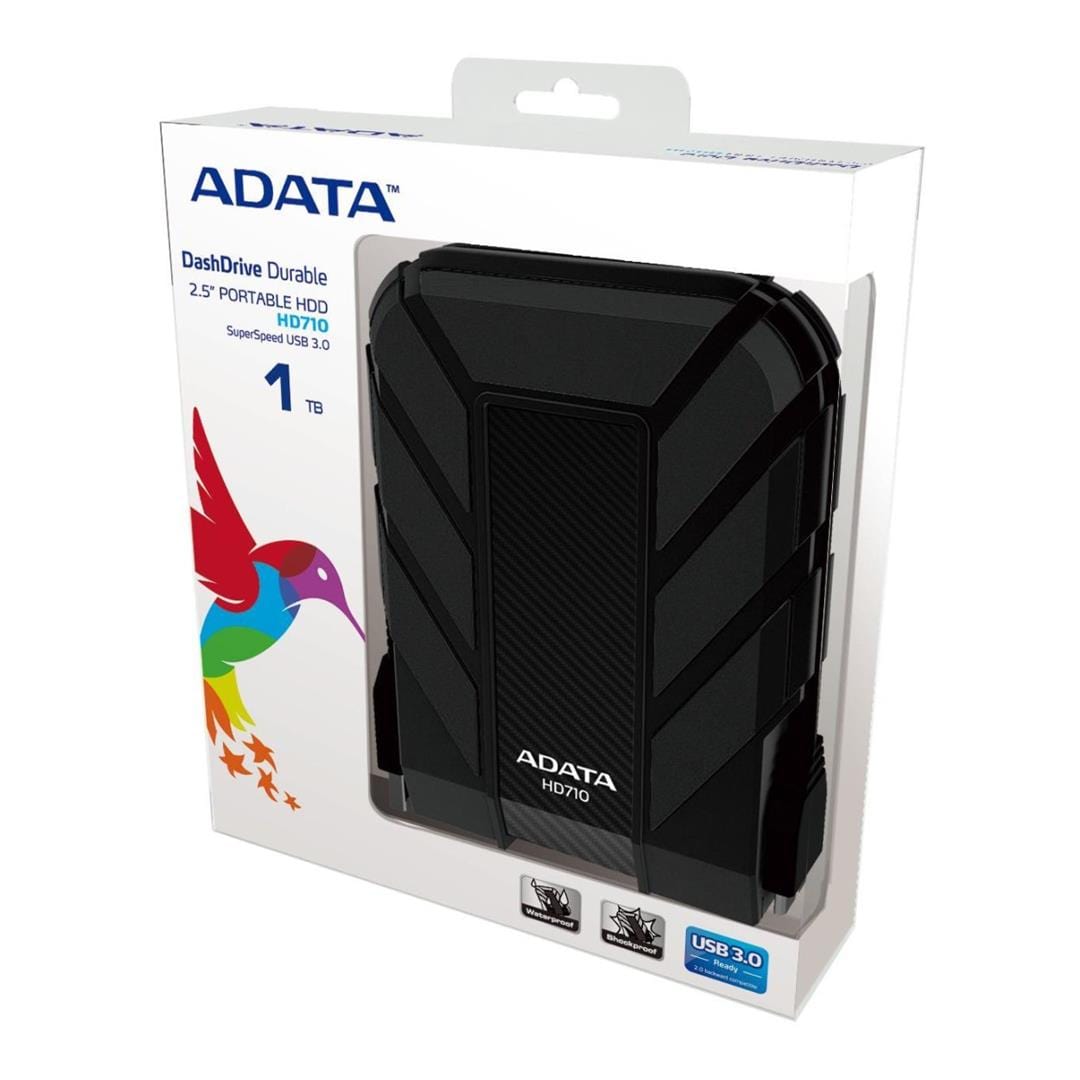ADATA DashDrive Durable HD710 1TB Black External Hard Drive AHD710-1TU3-CBK