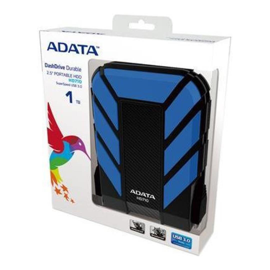 ADATA DashDrive Durable HD710 1TB Black and Blue External Hard Drive AHD710-1TU3-CBL