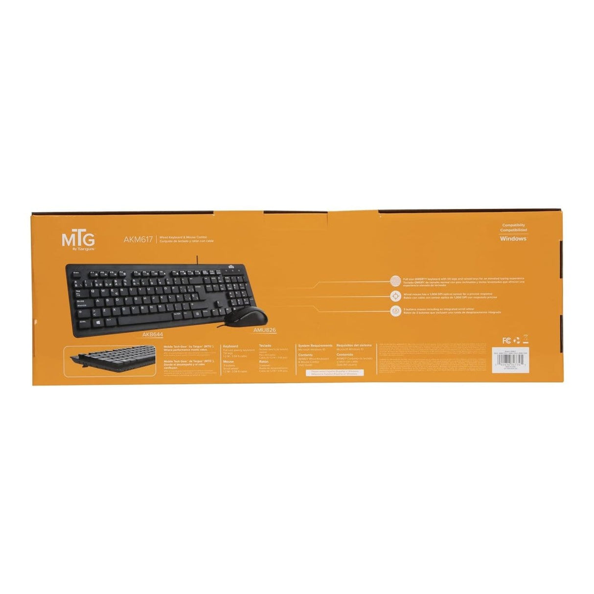 Targus MTG Wired Keyboard and Mouse Combo AKM617US