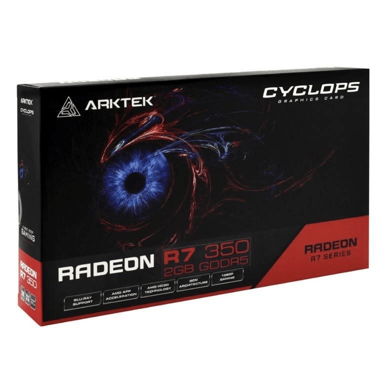 Arktek AMD Radeon R7 350 2GB GDDR5 Single Fan Graphics Card AKR350D5S2GH1