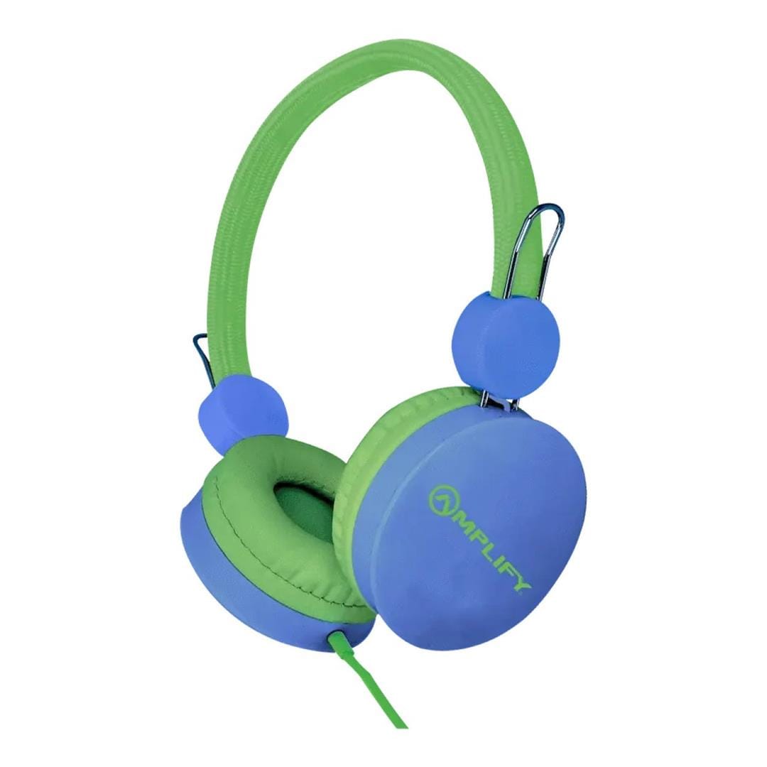 Amplify Kids Adventure Auxiliary Headphone Blue and Green AM-10903-BL
