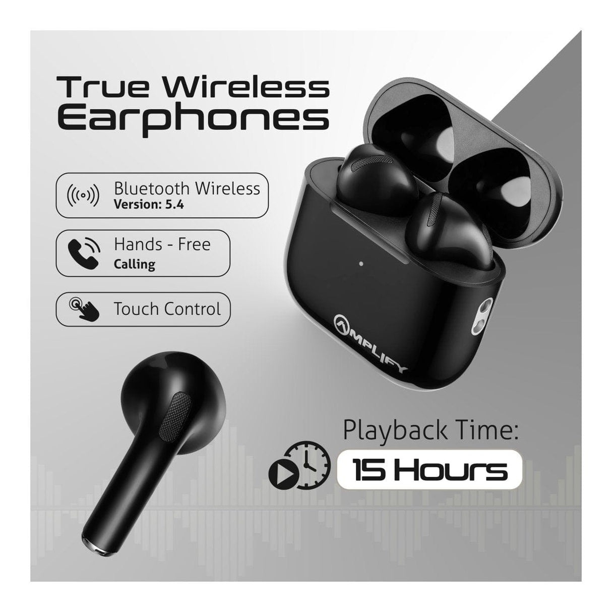 Amplify Astro 2 Series Wireless Earbuds Black AM-1125-BK(V2)