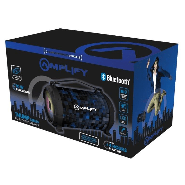 Amplify Thump Series Bluetooth Speaker Blue Black AM-3307-BKBL