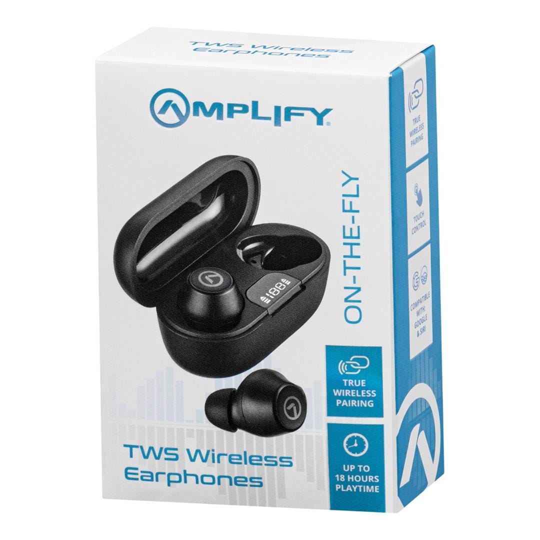 Amplify On The Fly Wireless Earbuds Black AM-PDQ009-BK
