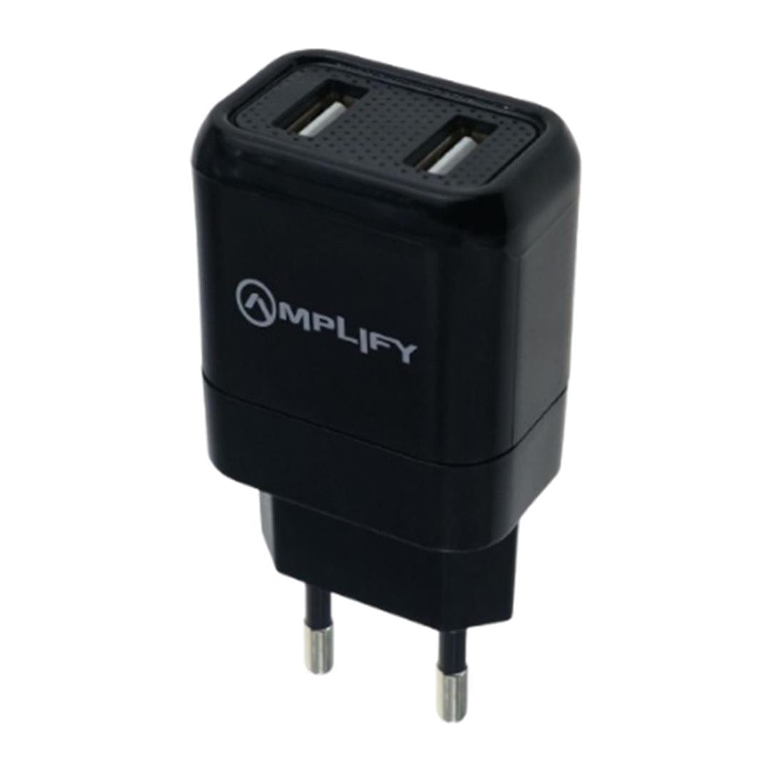 Amplify On-The-Move 12W Dual USB Wall Charger AM-PDQ103-BK