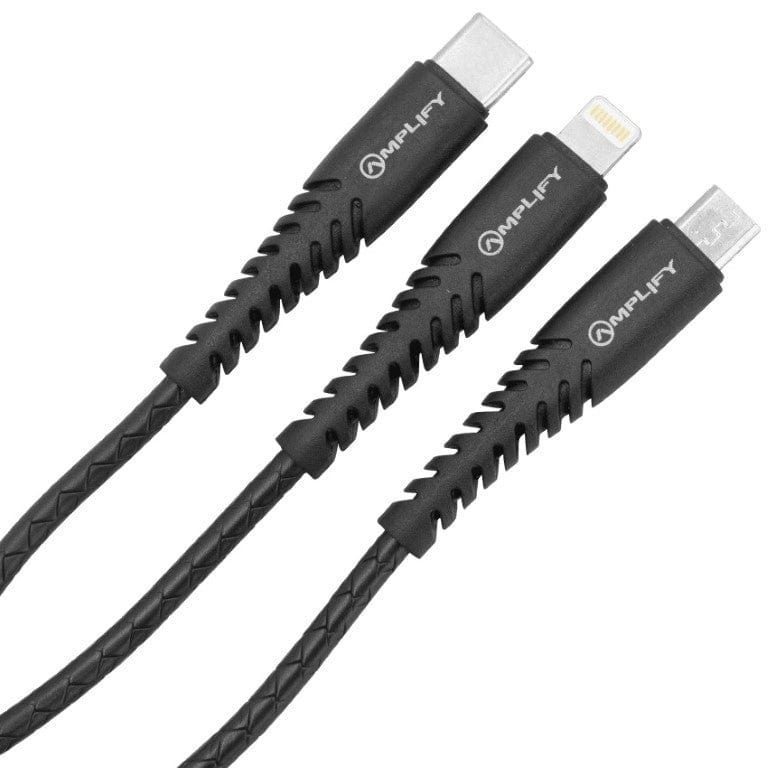 Amplify Linked Series 3-in-1 Charge Cable Black AMP-20005-BK