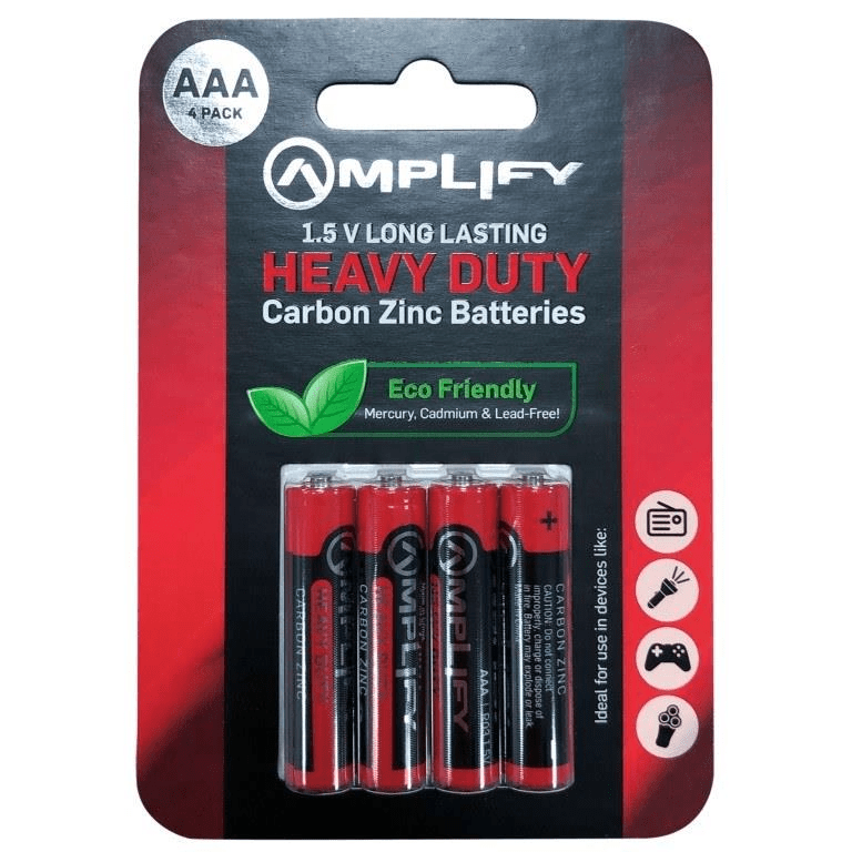 Amplify Heavy Duty AAA Carbon Zinc Batteries 4-pack AMP-8010-RD