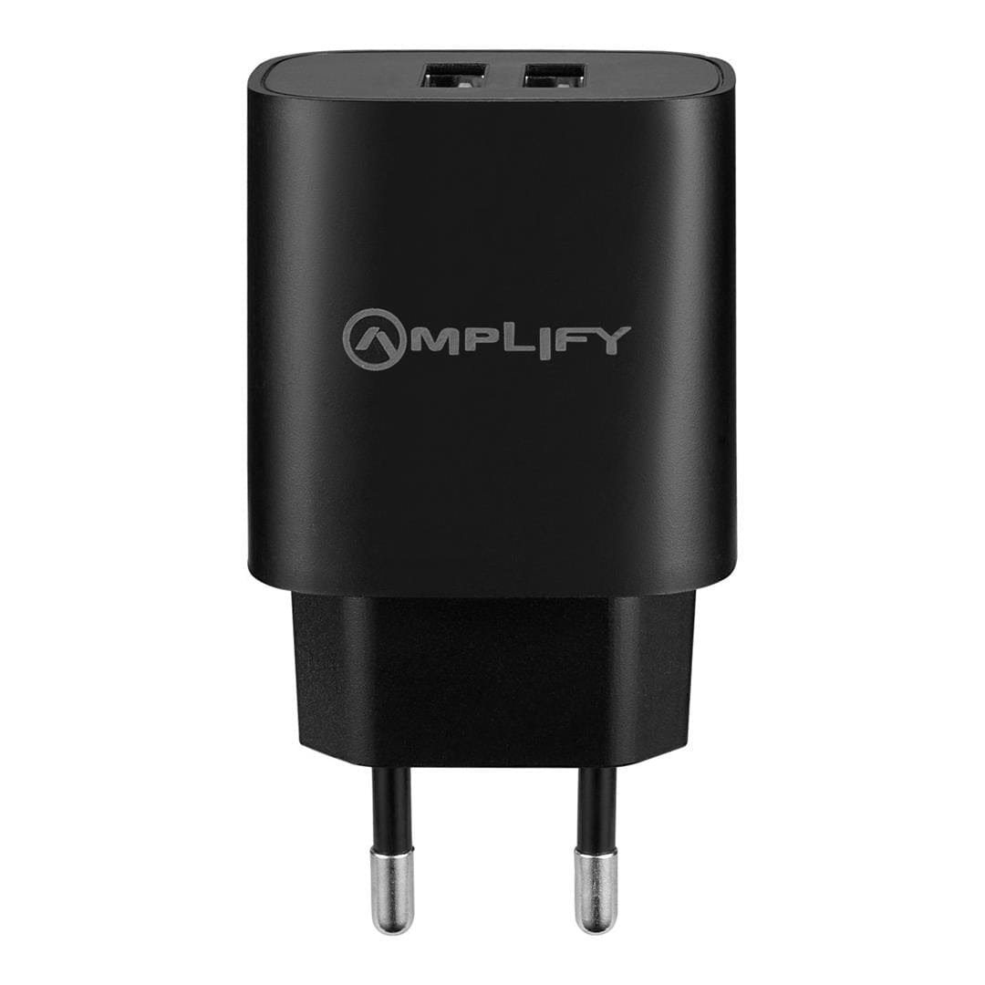 Amplify Dual Type-A Wall Charger Black AMP-8039-BK(V1)