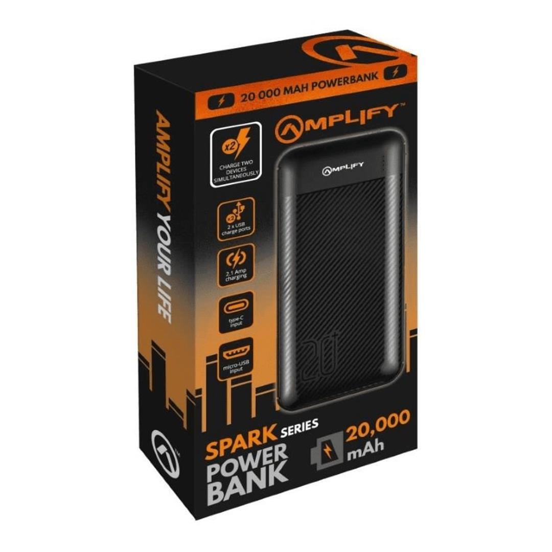 Amplify Spark Series 20000mAh Power Bank Black AMP-9002-BK(V1)