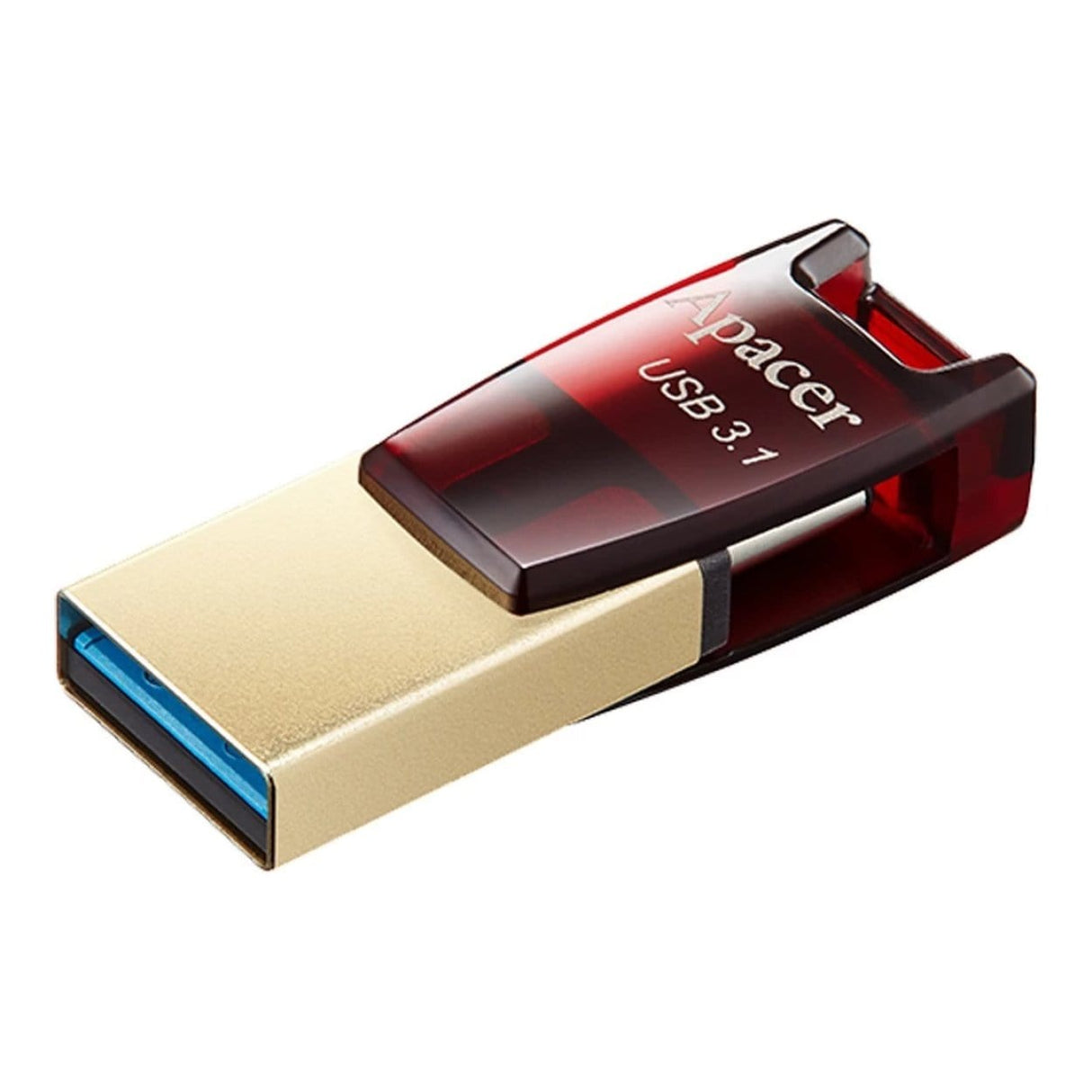 Apacer AH180 32GB USB 3.1 Type-C to Type-A OTG Pen Drive Gold Red AP32GAH180R-1