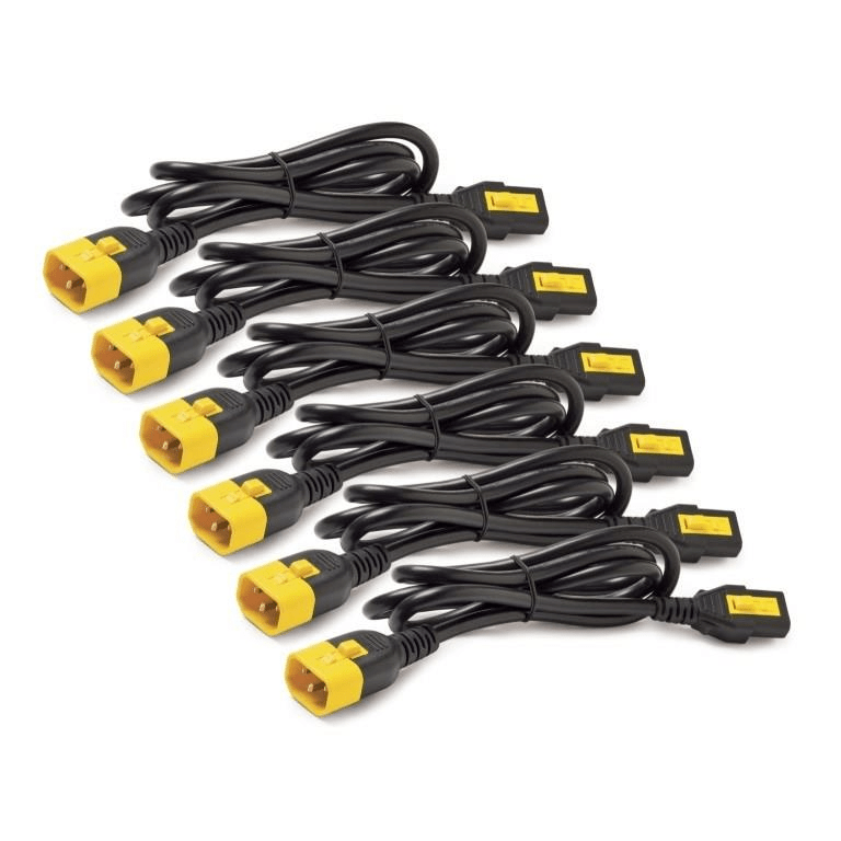 APC AP8704S-WW 1.2m C13 to C14 Locking Power Cable Black 6-pack